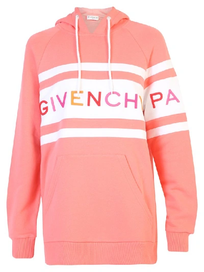 Givenchy Contrasting Stripes Hoodie In Pink White