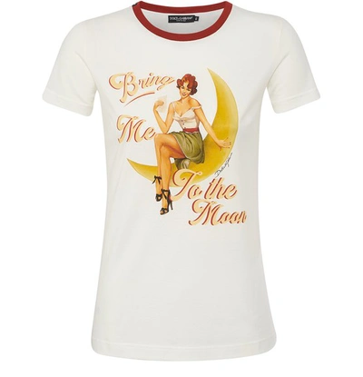 Dolce & Gabbana Printed T-shirt In Bianco