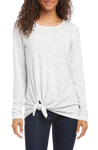 Karen Kane Plus Size Side-tie Top In Heather Grey