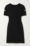 Helmut Lang Cutout Ribbed Cotton-jersey Mini Dress In Black