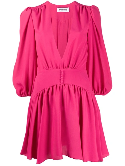 Brognano V-neck Flared Dress In Pink