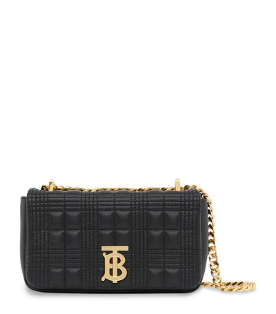 Burberry Mini Quilted Leather Lola Shoulder Bag In Black