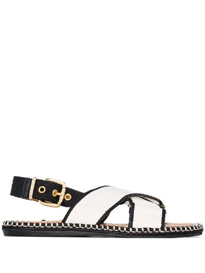 Marni Crisscross Slingback Sandals In White