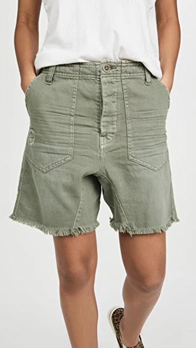 Free People She's A Legend Harem Shorts In Washed Army