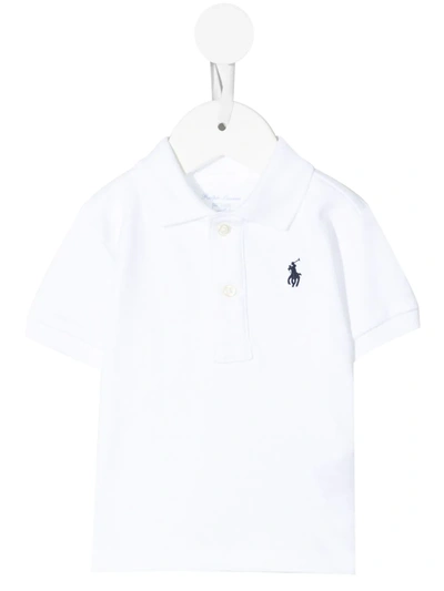 Ralph Lauren Babies' Logo-embroidered Short-sleeve Polo Shirt In White