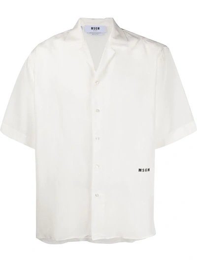 Msgm Short-sleeved Buttoned Shirt In White