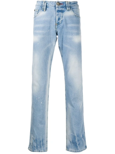 Philipp Plein Supreme Low-rise Straight Jeans In Blue