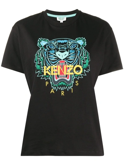 Kenzo Tiger-print Crew Neck T-shirt In Black