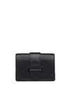 Prada Leather Cahier Shoulder Bag In Black