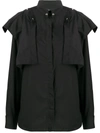 Diesel Layered Snap-button Shirt In Black