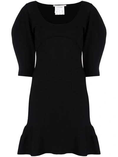 Stella Mccartney Scoop-neck Puff-sleeve Knitted Dress In Black