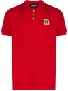 Dsquared2 Logo Patch Polo Shirt In Red