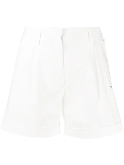 Off-white Printed Logo High-waisted Shorts In White