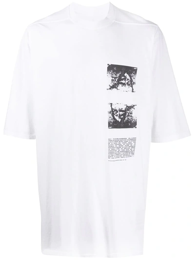 Rick Owens Drkshdw Oversized Wagner Print T-shirt In White