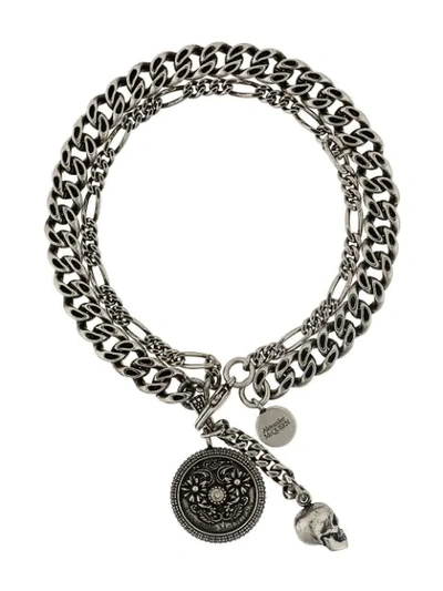 Alexander Mcqueen Skull Chain Bracelet In Silver