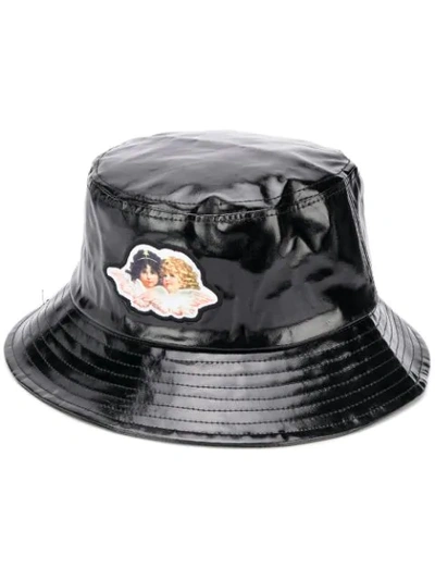 Fiorucci Angels Vinyl Bucket Hat In Black