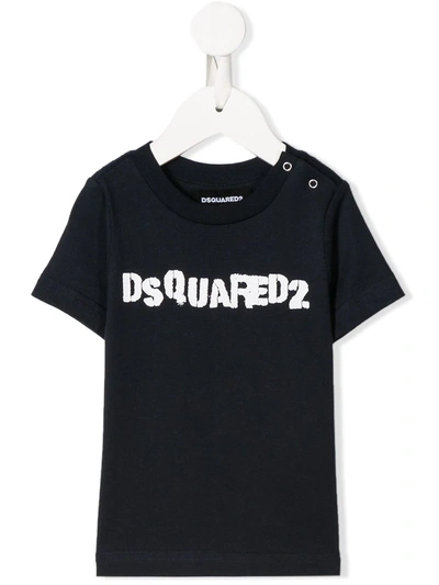 Dsquared2 Babies' Logo-print Crew Neck T-shirt In Blue