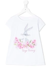 Monnalisa Kids' Bugs Bunny Graphic Printed T-shirt In White