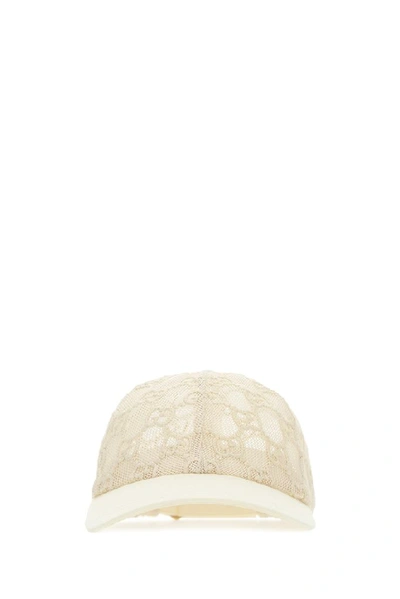 Gucci Baseball Cap With Gg Embroidery In Avorio