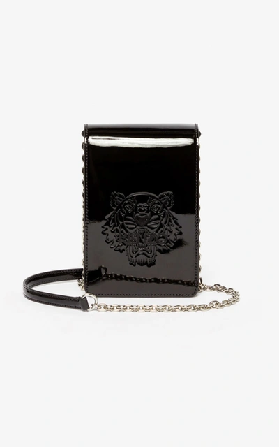 Kenzo Black Preppy Tiger Embossed Phone On A Chain