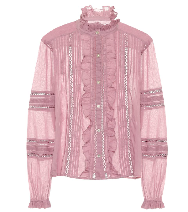 Isabel Marant Étoile Valda Shirt In Rose-pink Cotton | ModeSens