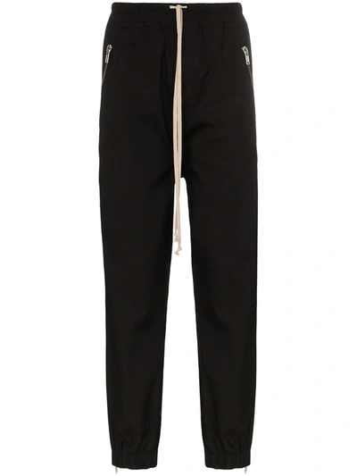 Rick Owens Tecuatl Zip-detailed Track Trousers In Black