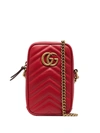 Gucci Red Marmont Quilted Leather Cross Body Bag