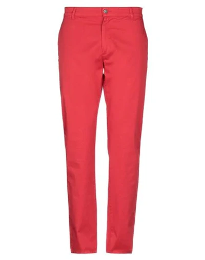 Grey Daniele Alessandrini Casual Pants In Red