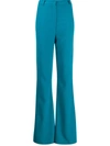 Hebe Studio Bianca Flared Trousers In Blue