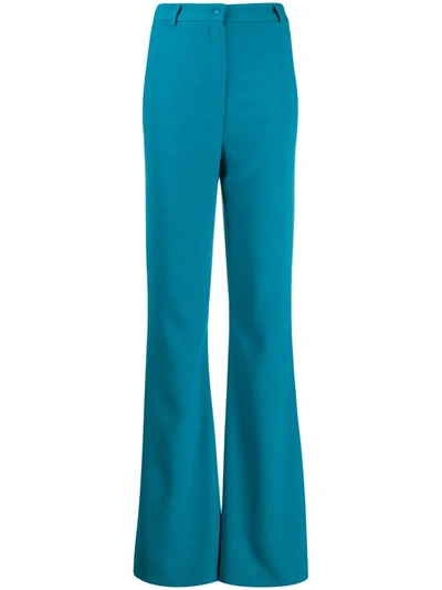 Hebe Studio Bianca Flared Trousers In Blue