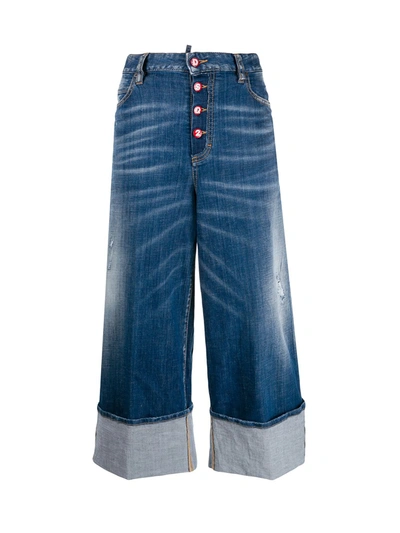 Dsquared2 Wide-leg Jeans In Blue