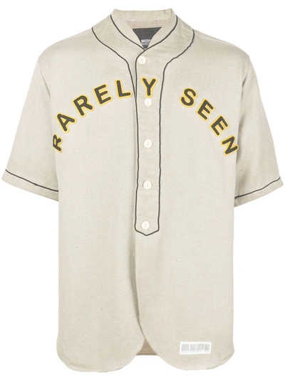 Mostly Heard Rarely Seen Mostly Vintage Varsity Shirt In Neutrals