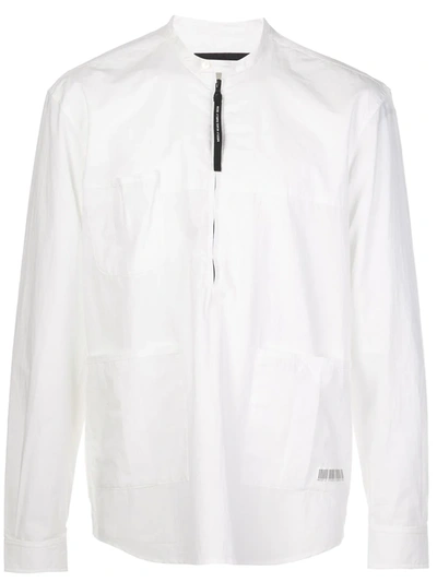 Mostly Heard Rarely Seen Quarter Zip Utility Shirt In White