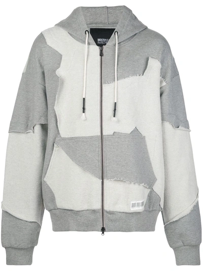 Mostly Heard Rarely Seen Cut Me Up Zip-up Hoodie In Grey