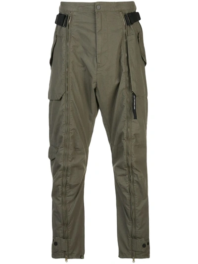 Mostly Heard Rarely Seen Zip-up Cargo Trousers In Green