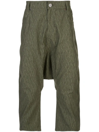 Mostly Heard Rarely Seen Graphic-print Drop-crotch Trousers In Green