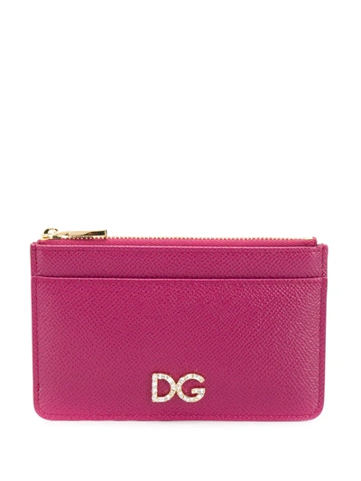 Dolce & Gabbana Logo Card Holder In Pink