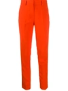 Msgm Stripe-side Skinny Trousers In Red