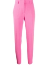 Msgm Stripe-side Skinny Trousers In Pink