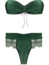 Oseree Bandeau Two-piece Bikini Set In Green