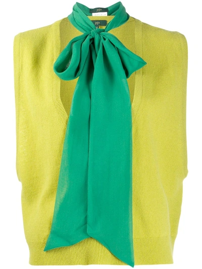 Jejia Sleeveless Knitted Top In Green