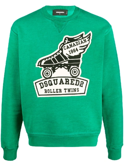 Dsquared2 Logo Patch Sweatshirt In Green