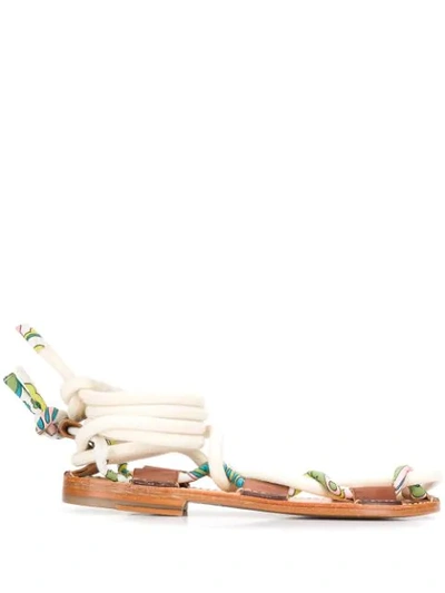 Lanvin Full Sun Flat Sandals In Brown