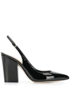 Sergio Rossi Sling-back Pointed Pumps In Black