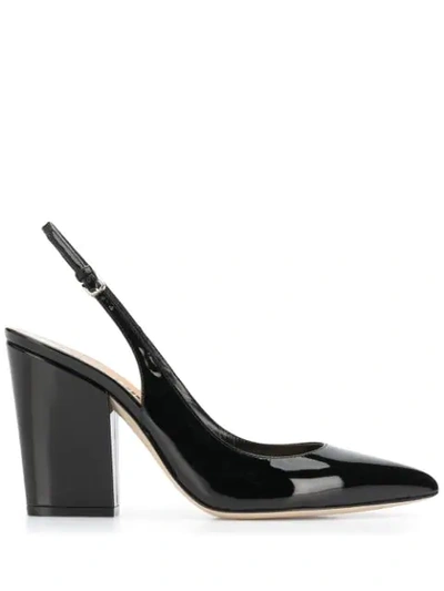 Sergio Rossi Sling-back Pointed Pumps In Black
