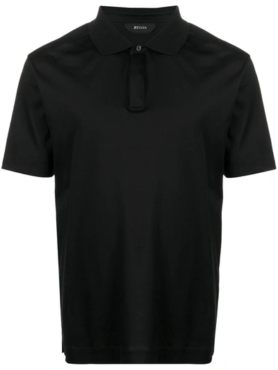 Z Zegna Basic Polo Shirt In Cotton Jersey In Black