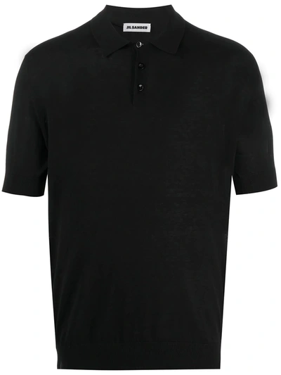 Jil Sander Short-sleeved Polo Shirt In Black