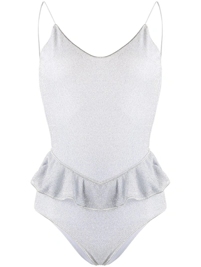 Oseree Lumiére Voilá Maillot One-piece Swimsuit In Silver