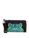 Kenzo Tiger Embroidery Wallet In Black