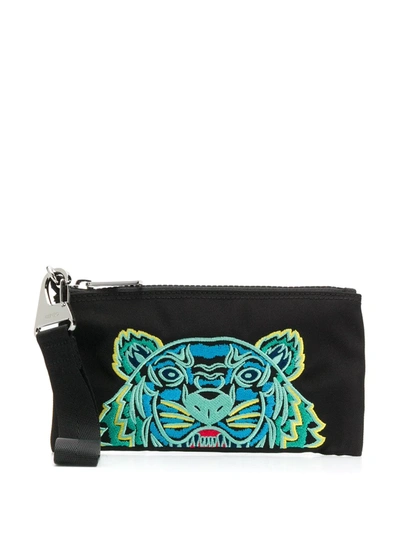 Kenzo Tiger Embroidery Wallet In Noir (black)